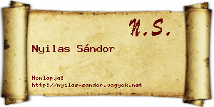 Nyilas Sándor névjegykártya