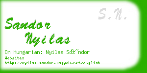 sandor nyilas business card